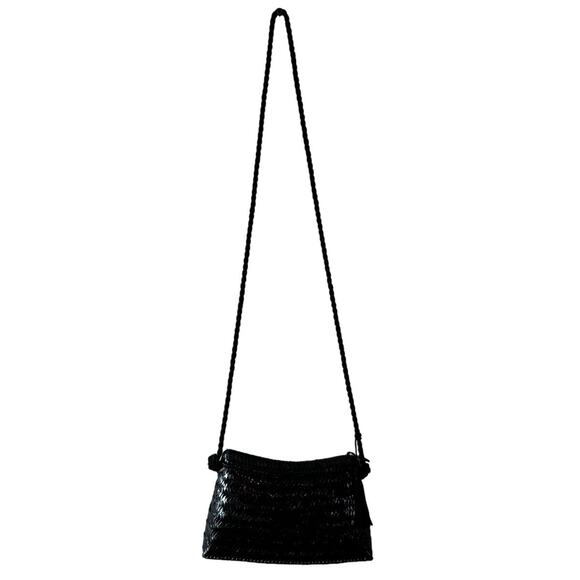 Richard Bienen Vintage Purse Black Wicker Crossbody Small Bag Boho Grandmacore - Picture 1 of 8
